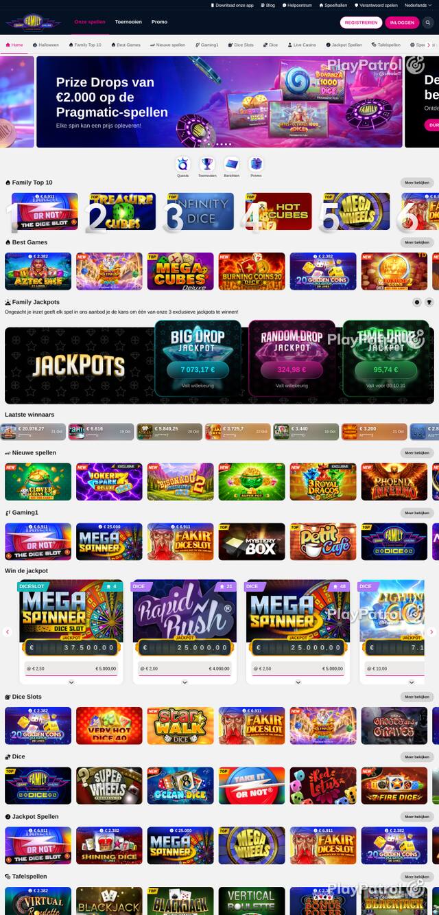 Capture of the front page of familygameonline.be (familygameonline.be) on 22 October 2026