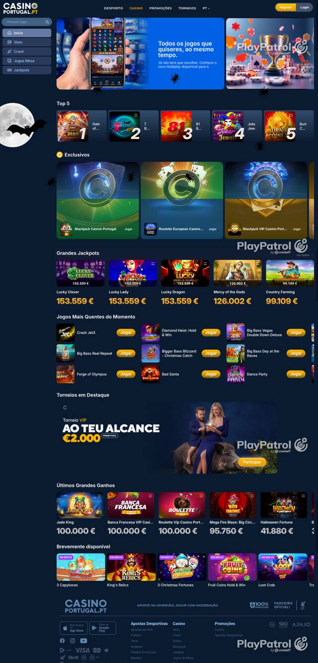 Front page of casinoportugal.pt as captured on 28 October 2026