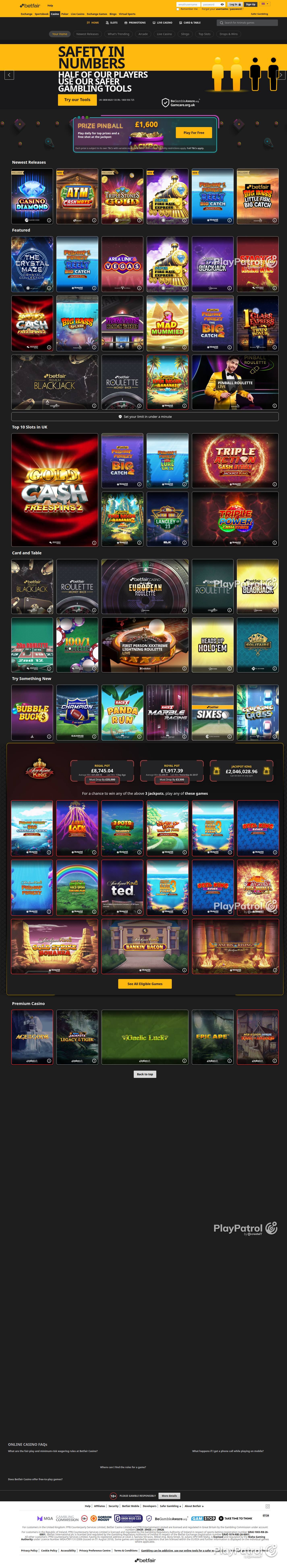 Full capture of Betfair Casino recorded during the scan