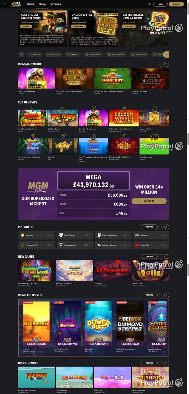 Capture of the front page of BetMGM UK (betmgm.co.uk) on 7 October 2026