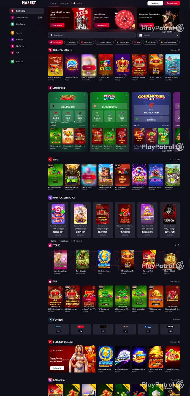 Capture of the front page of Maxbet (maxbet.ro) on 17 October 2026