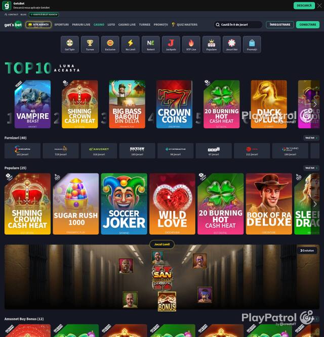 Homepage capture of Get's Bet recorded during the scan