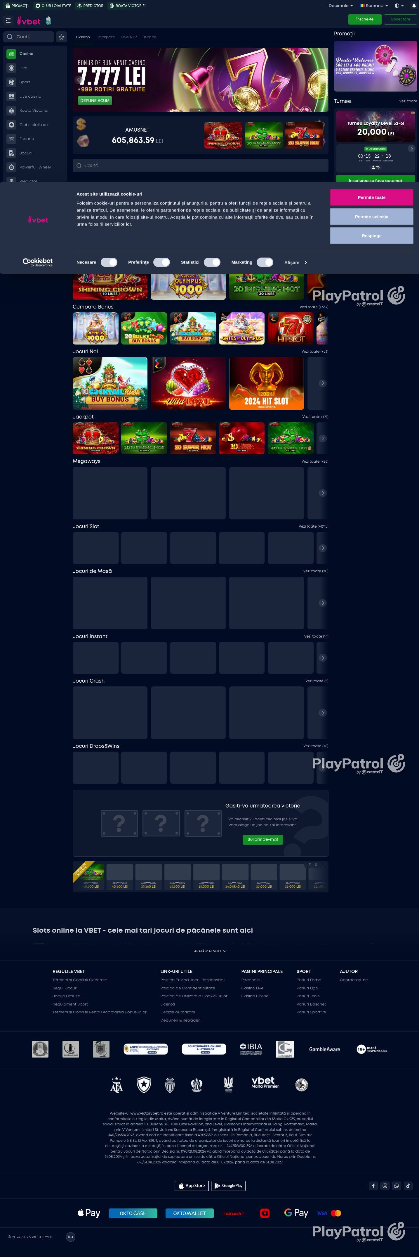 Full capture of VictoryBet recorded during the scan
