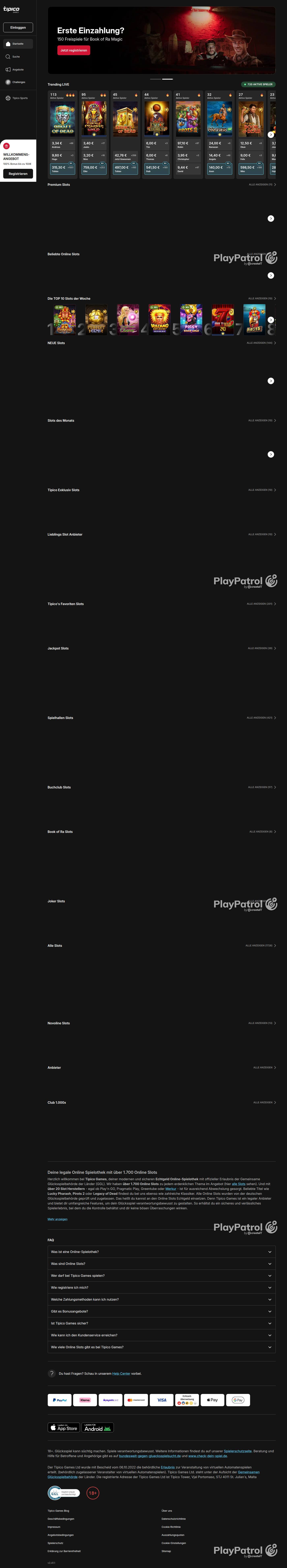 Full capture of Tipico Games recorded during the scan