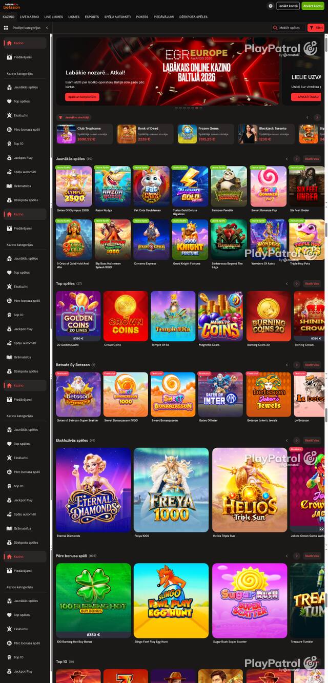 Capture of the front page of betsafe.com (betsafe.com) on 25 October 2026