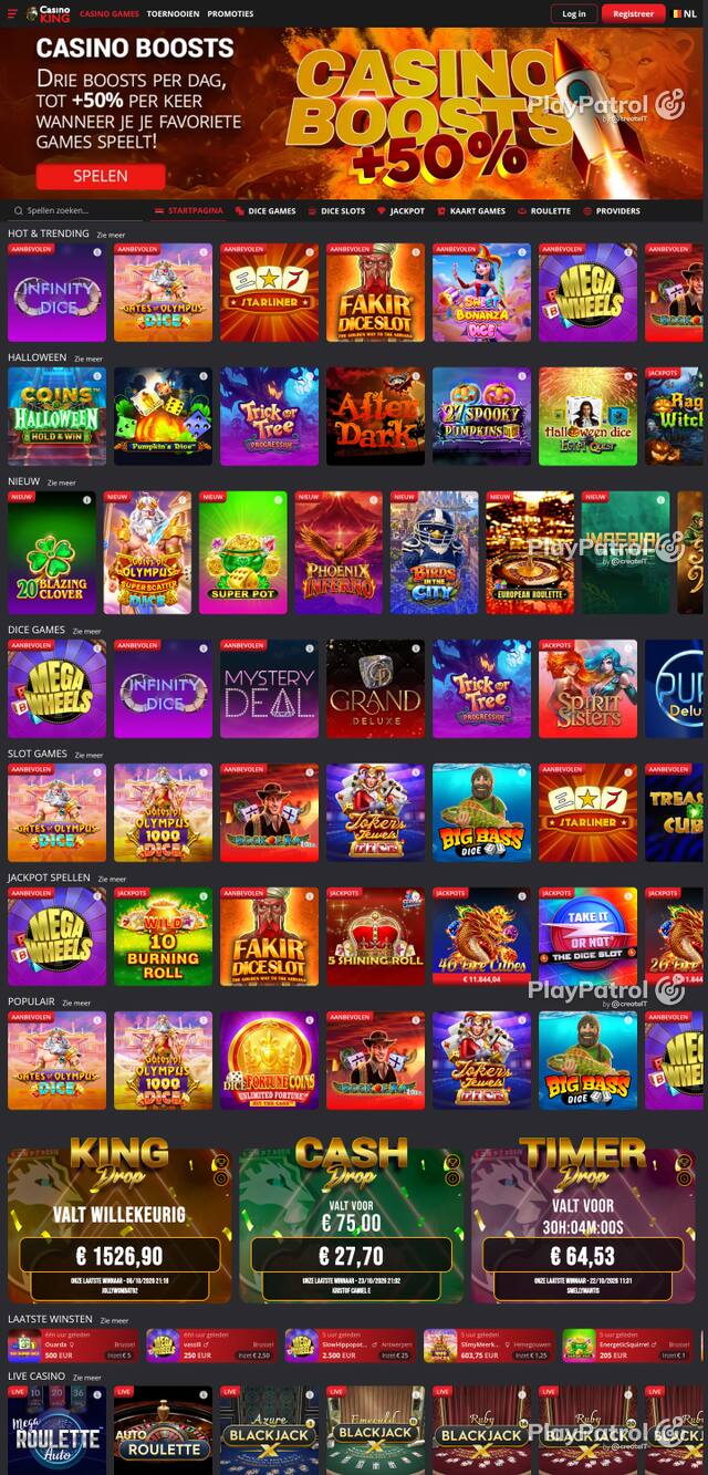Capture of the front page of casinoking.be (casinoking.be) on 24 October 2026