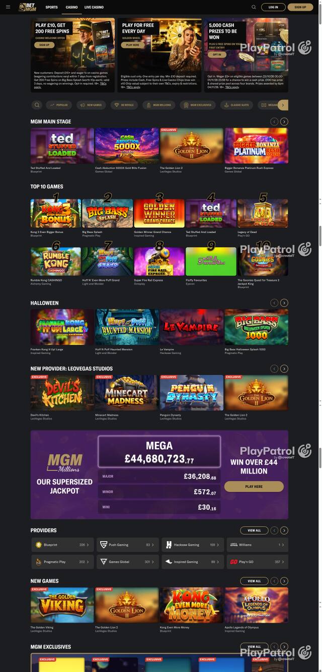 Capture of the front page of BetMGM UK (betmgm.co.uk) on 30 October 2026