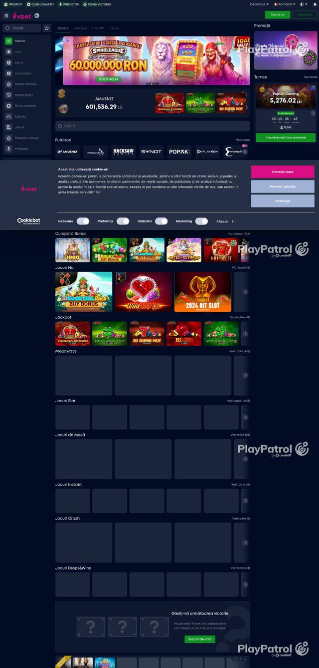 Homepage capture of VictoryBet recorded during the scan