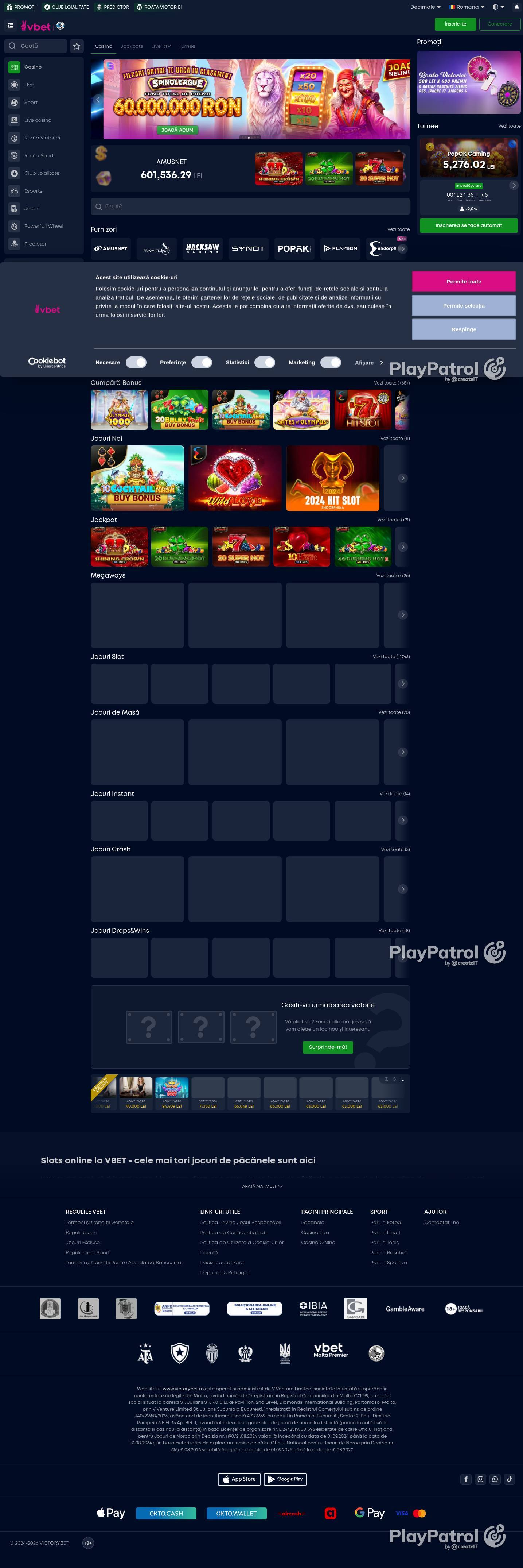 Full capture of VictoryBet recorded during the scan