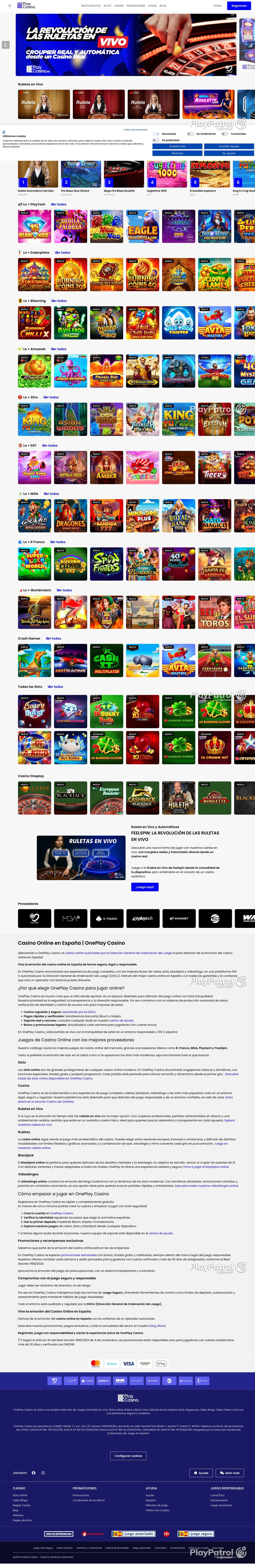 Open the capture of OnePlay Casino from 31 August 2026