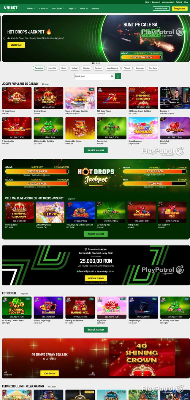 Capture of Unibet recorded during the scan
