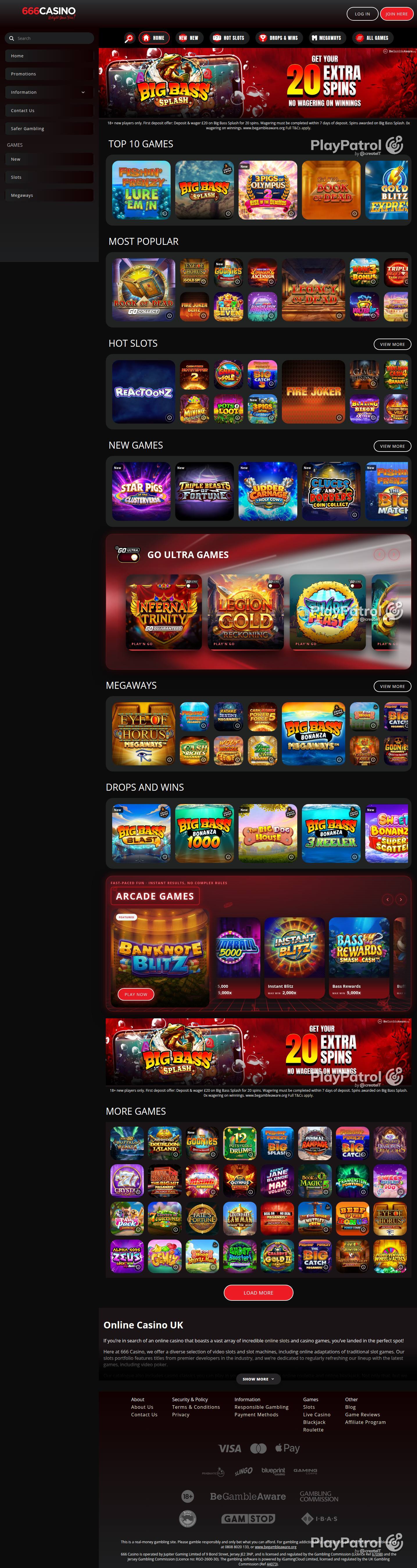 Full capture of 666 Casino recorded during the scan
