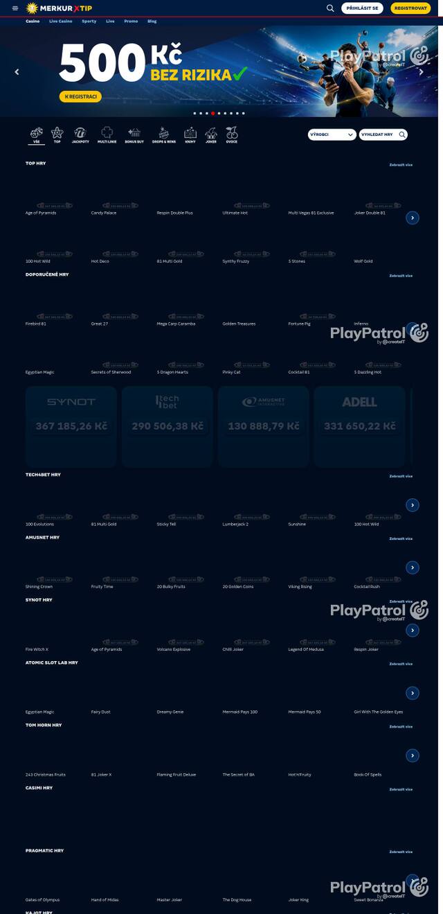 Homepage capture of MerkurXtip recorded during the scan