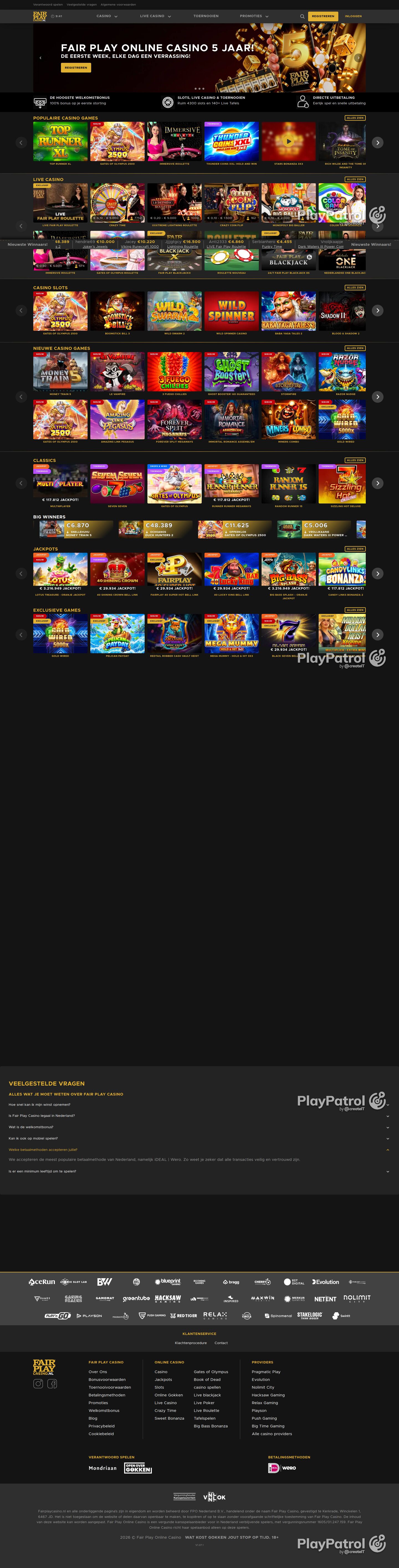 Full capture of Fair Play Casino recorded during the scan