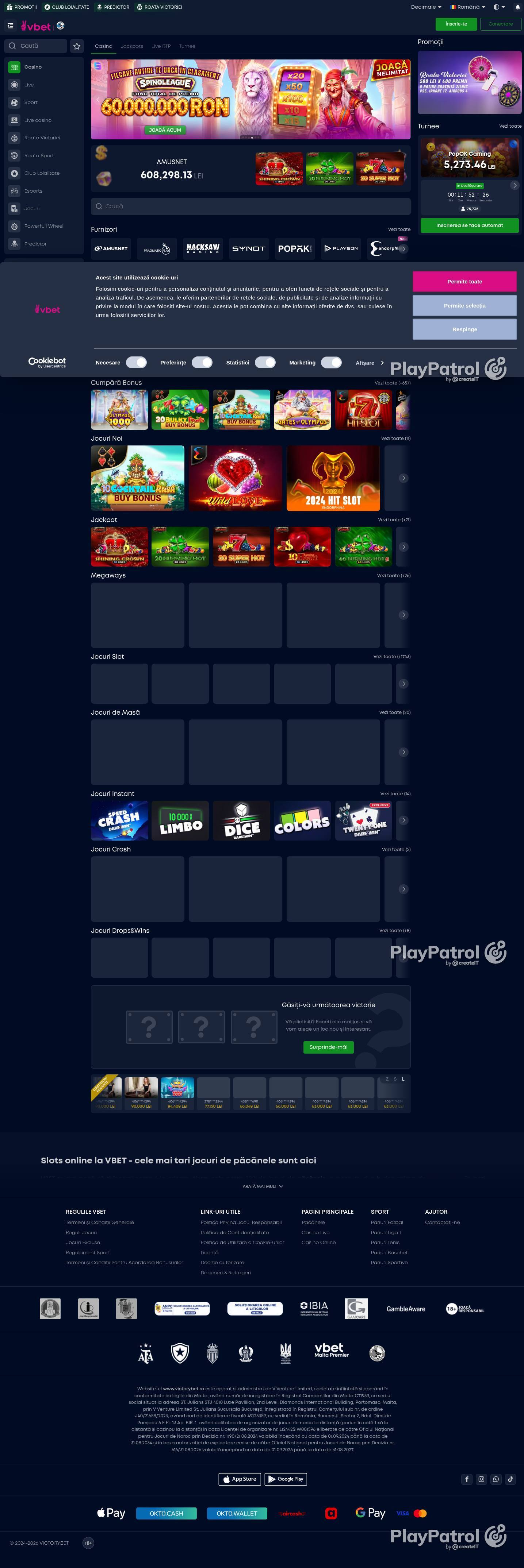 Full capture of VictoryBet recorded during the scan