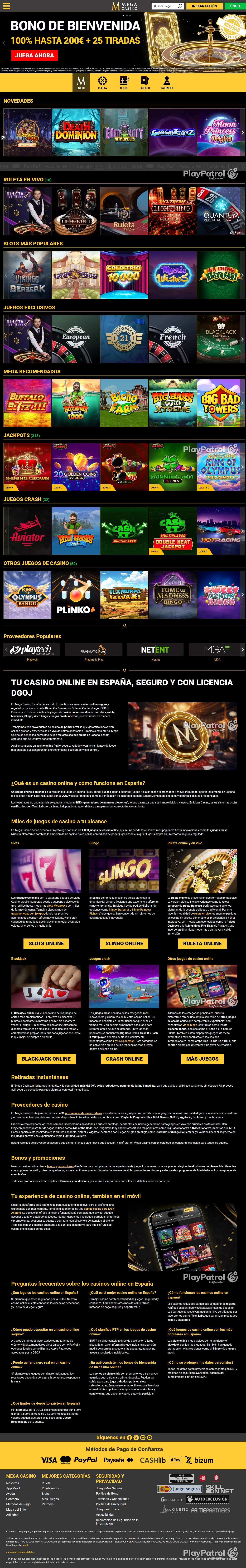 Full capture of Mega Casinos recorded during the scan