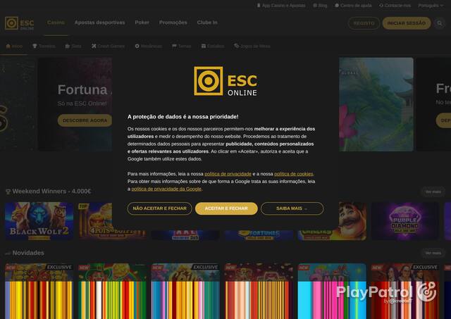 Capture of the front page of estorilsolcasinos.pt (estorilsolcasinos.pt) on 24 October 2026