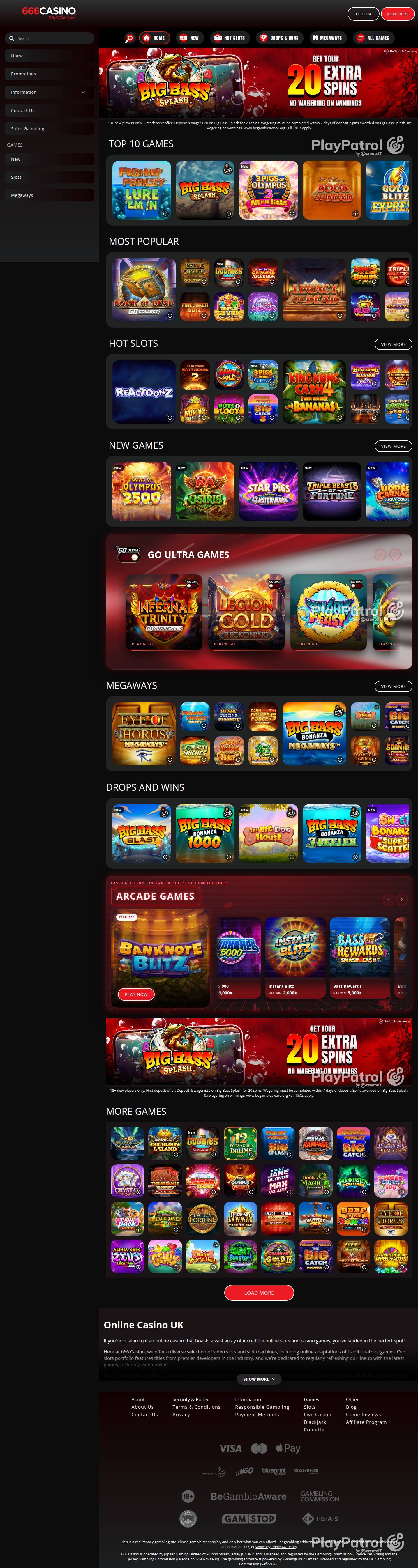 Full capture of 666 Casino recorded during the scan