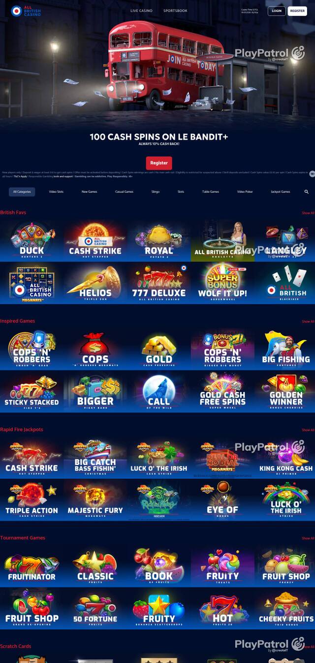 Capture of All British Casino recorded during the scan