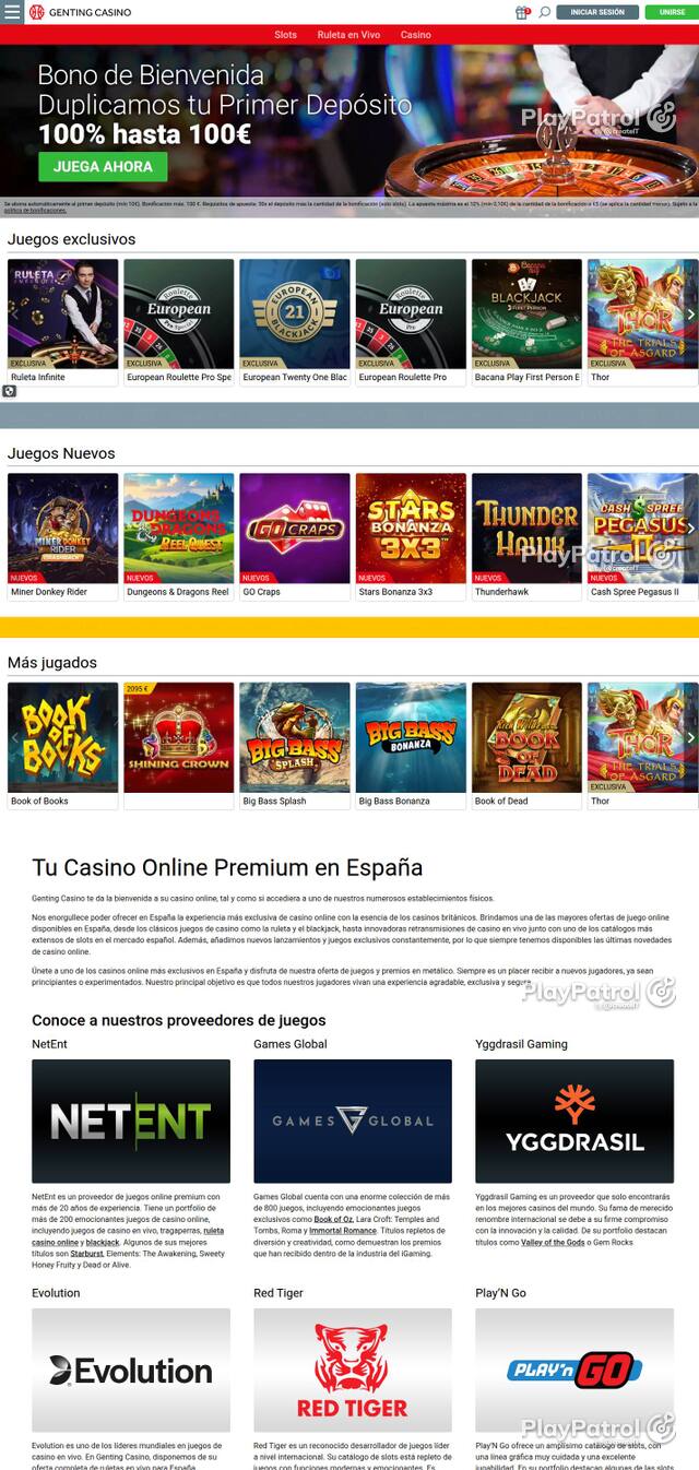 Capture of Genting Casino recorded during the scan
