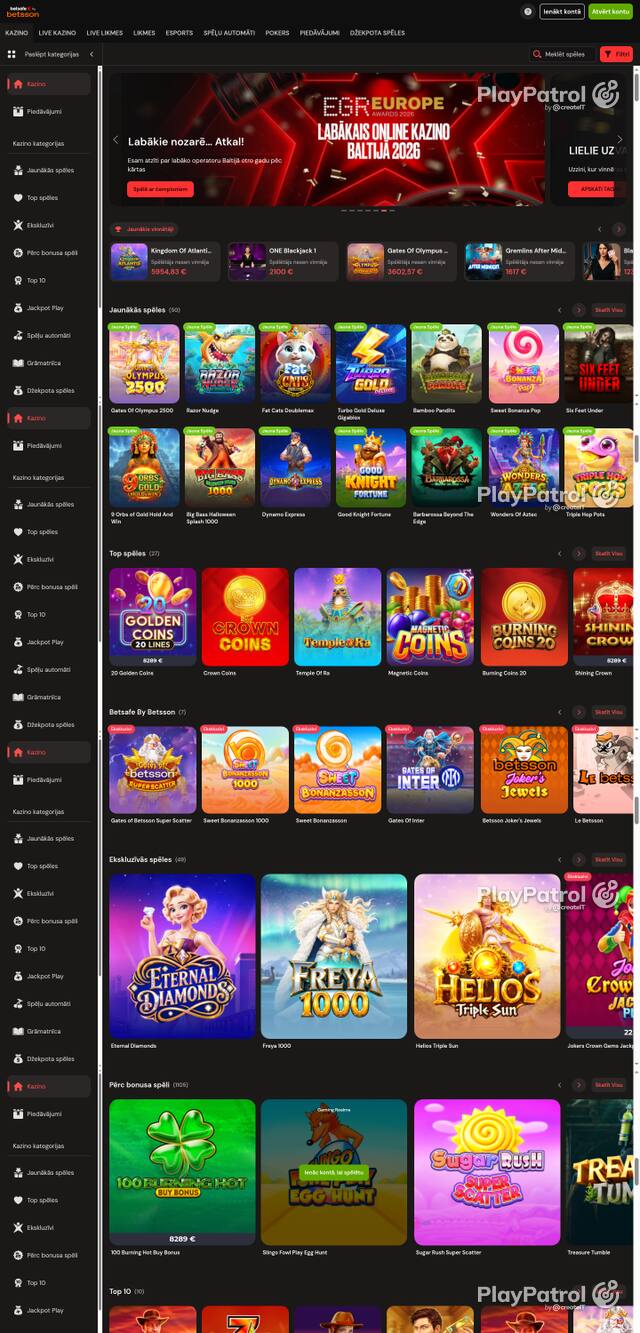 Capture of the front page of betsafe.lv (betsafe.lv) on 24 October 2026