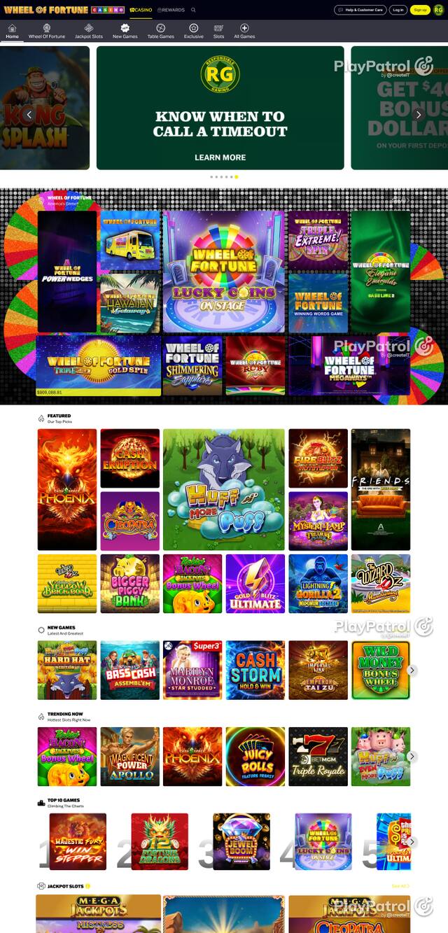 Front page of wheeloffortunecasino.com as captured on 30 October 2026