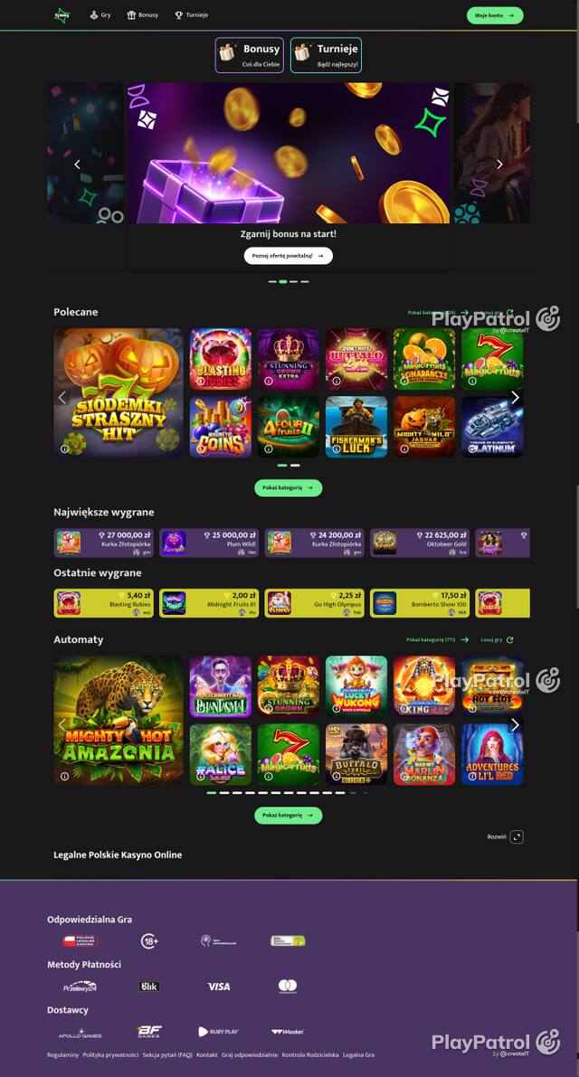 Capture of the front page of spinky.pl (spinky.pl) on 21 October 2026