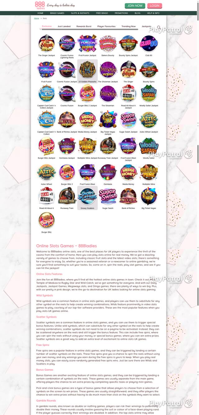 Capture of the front page of 888ladies (888ladies.com) on 16 October 2026