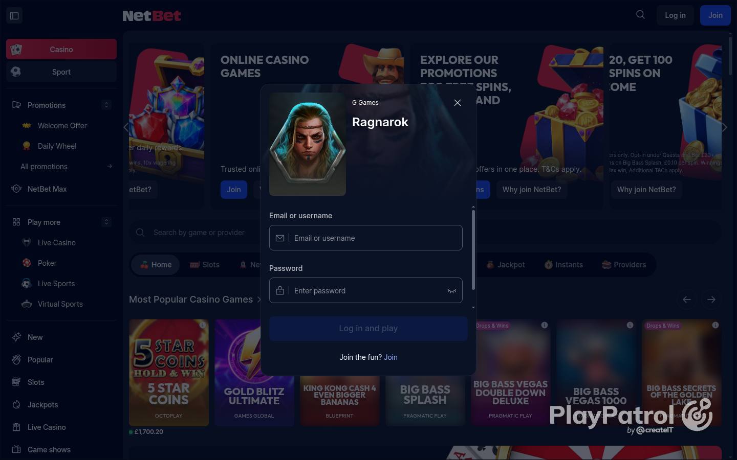 Full capture of NetBet Casino recorded during the scan