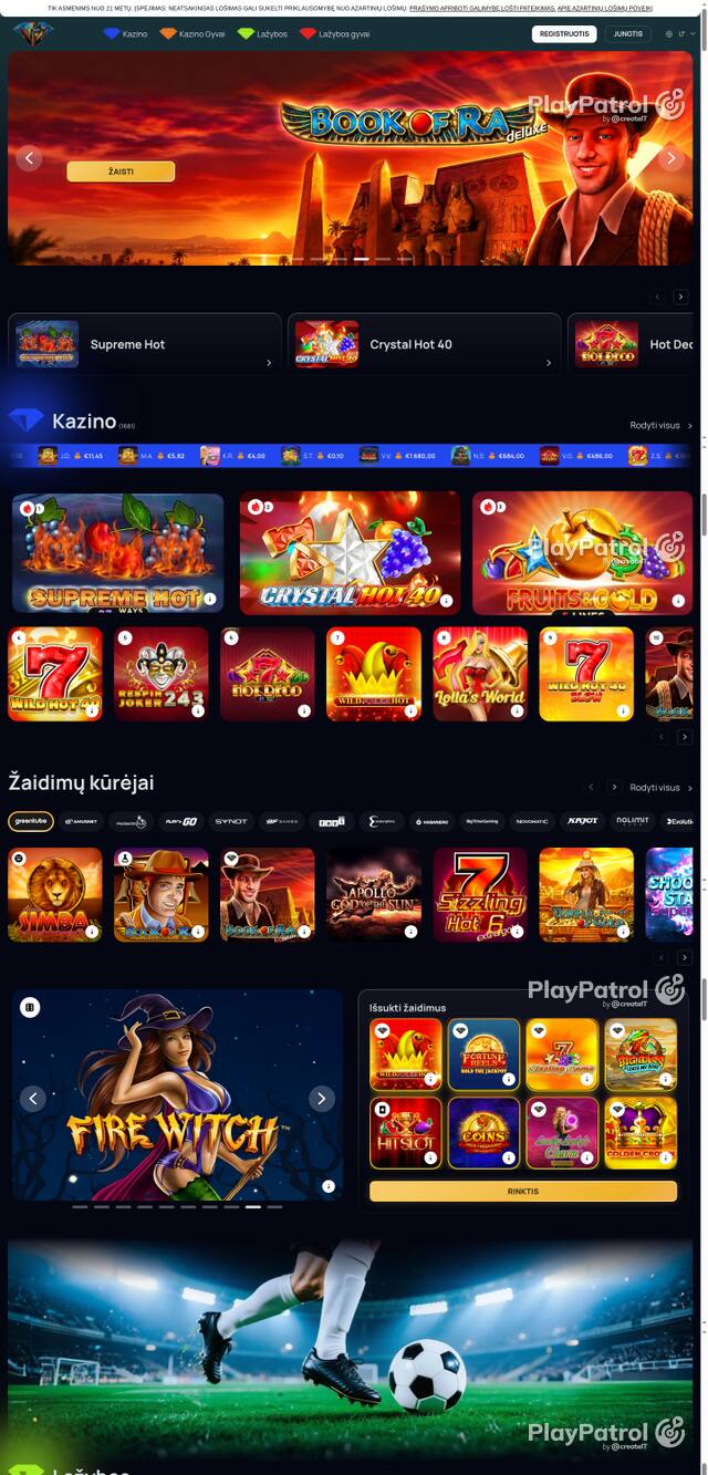 Capture of the front page of casinoadmiral.lt (casinoadmiral.lt) on 30 October 2026