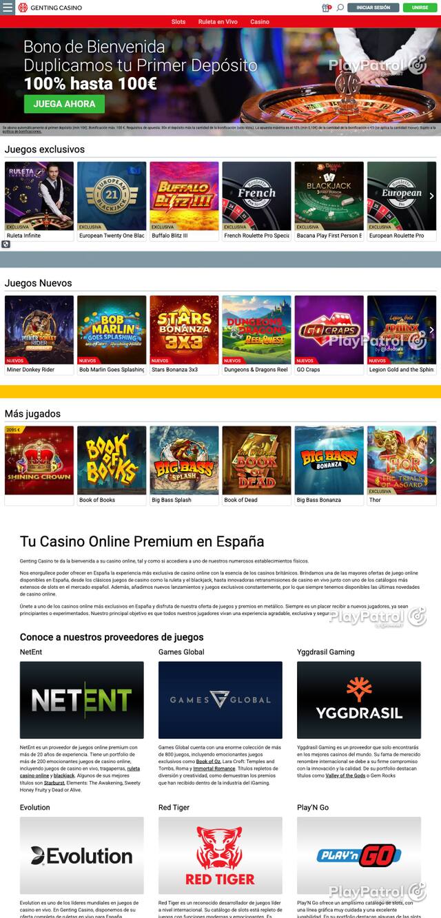 Capture of Genting Casino recorded during the scan