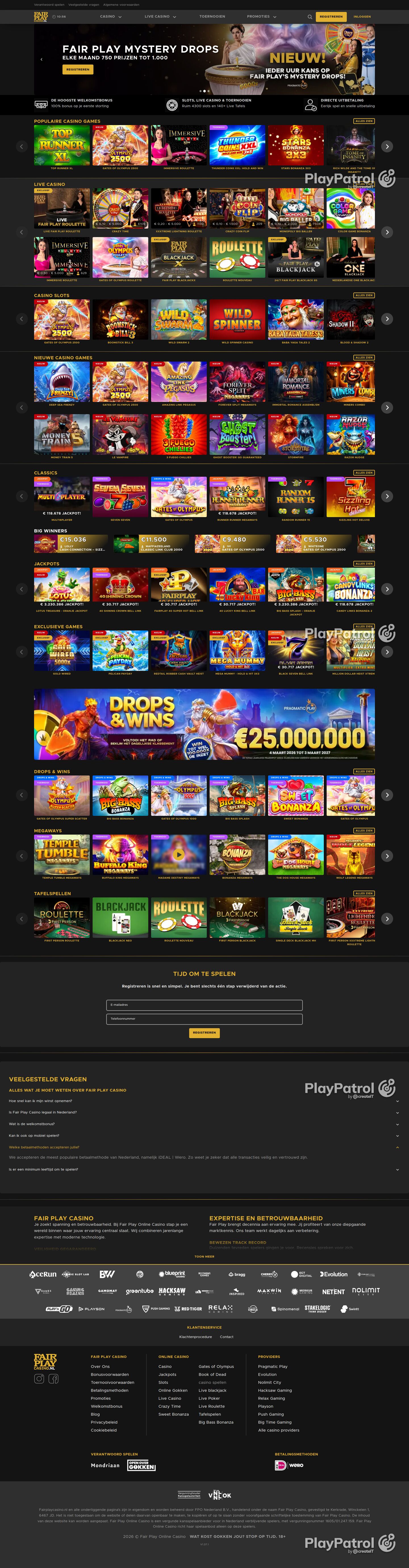 Full capture of Fair Play Casino recorded during the scan