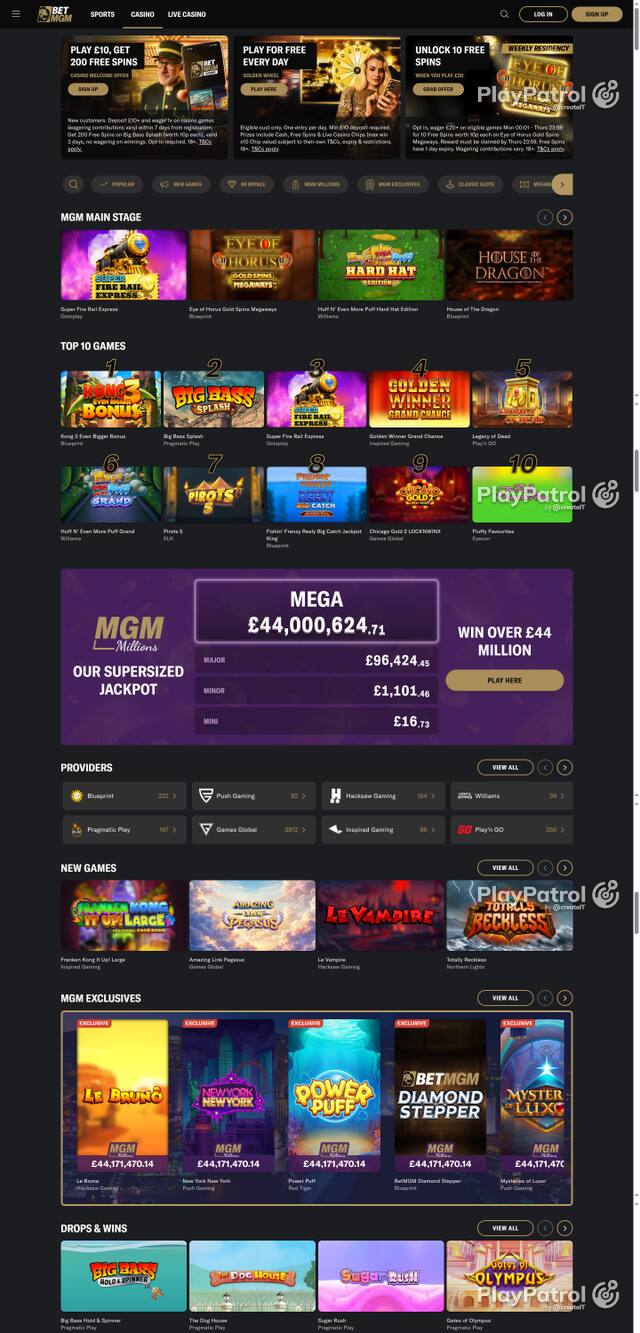 Capture of the front page of BetMGM UK (betmgm.co.uk) on 8 October 2026