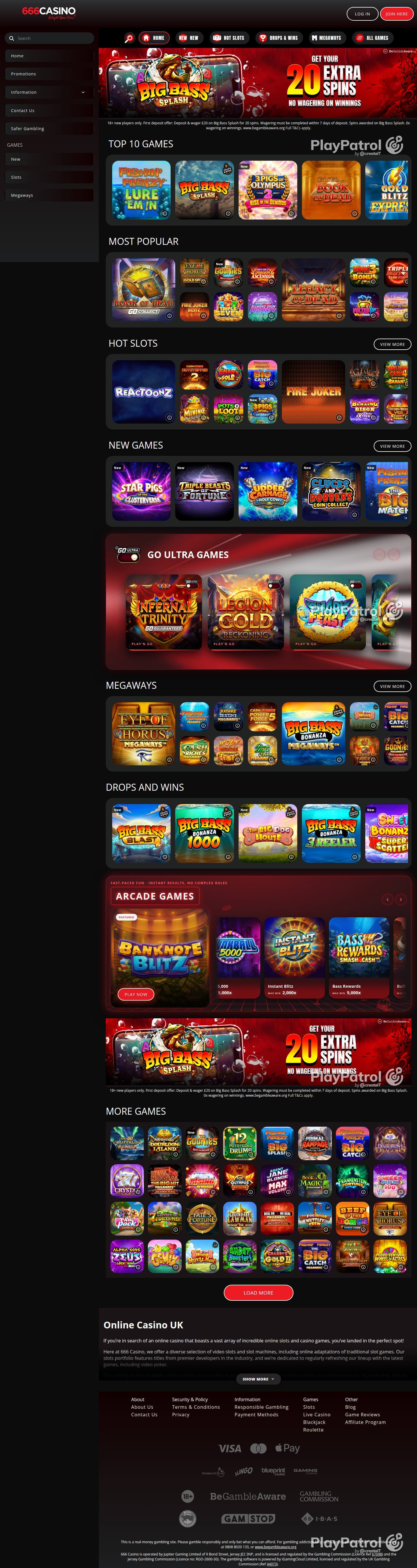 Full capture of 666 Casino recorded during the scan