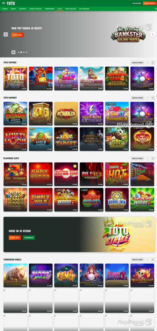 Capture of TOTO Casino recorded during the scan