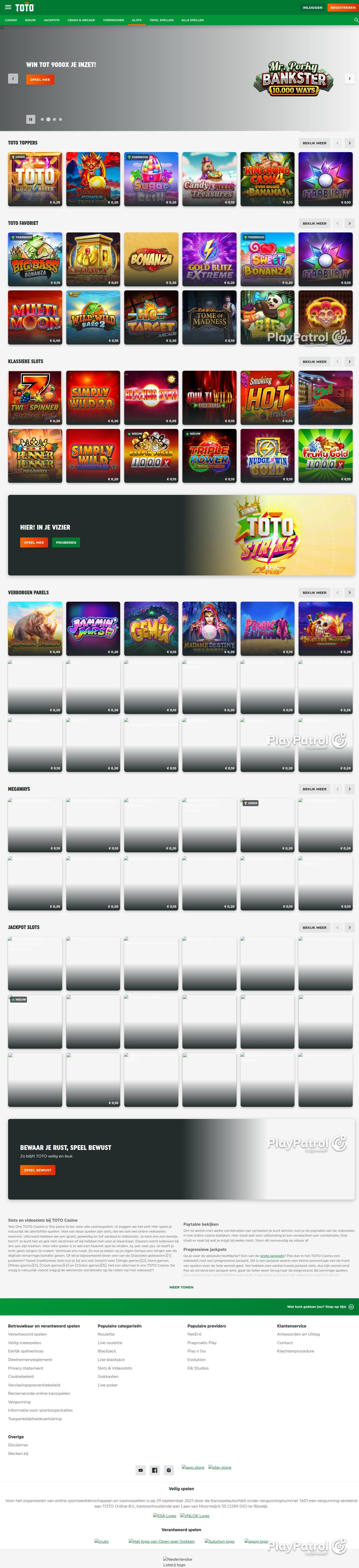 Full capture of TOTO Casino recorded during the scan