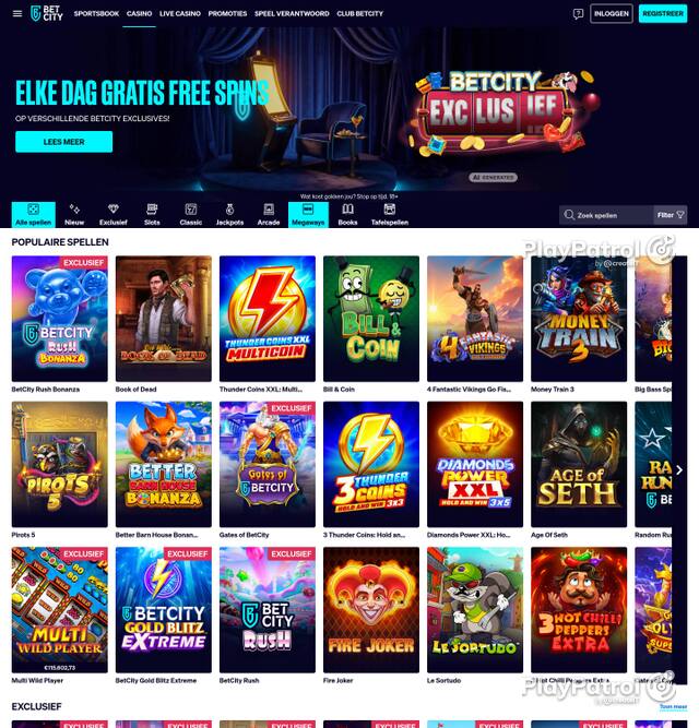 Homepage capture of BetCity recorded during the scan