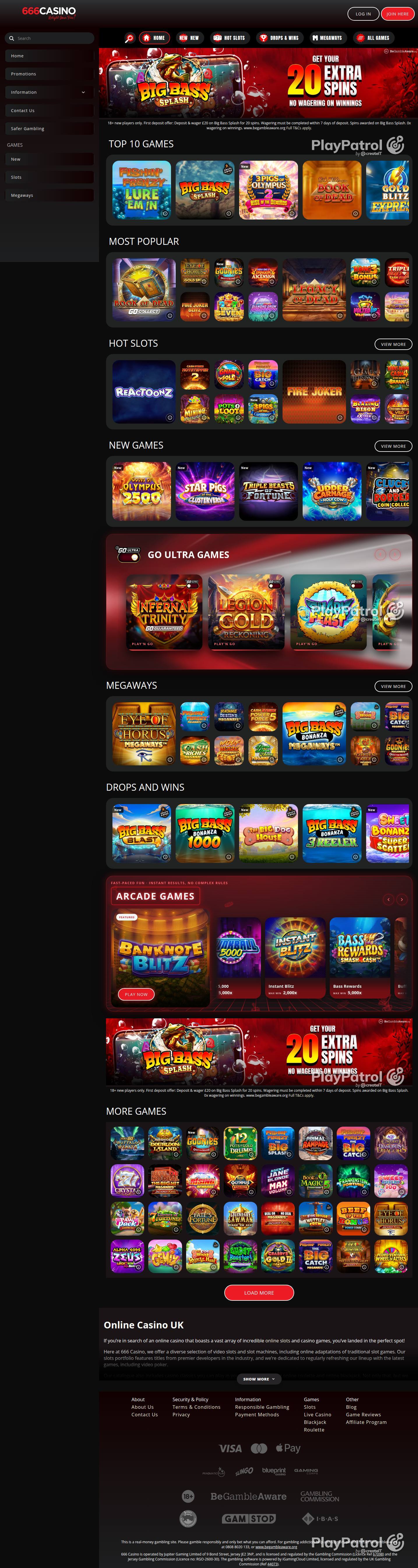 Full capture of 666 Casino recorded during the scan