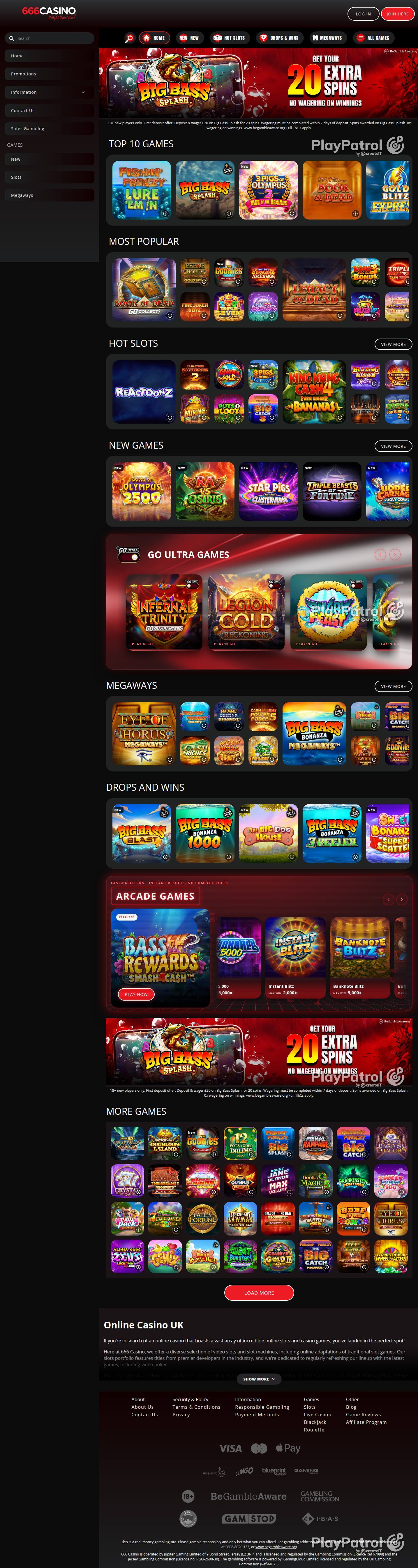 Full capture of 666 Casino recorded during the scan