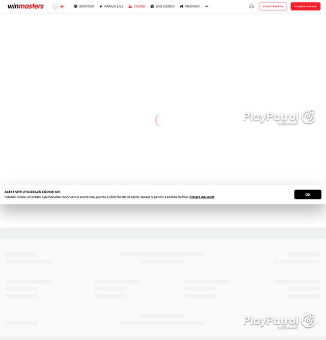 Homepage capture of Winmasters recorded during the scan
