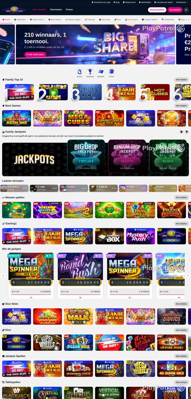 Capture of the front page of familygameonline.be (familygameonline.be) on 24 October 2026