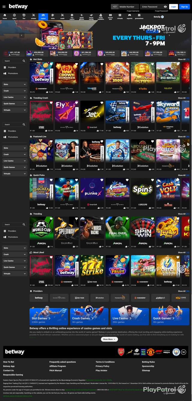 Capture of the front page of betway.co.za (betway.co.za) on 30 October 2026