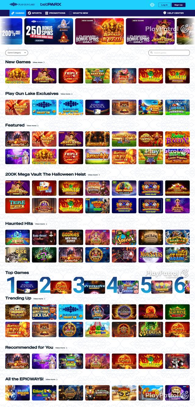 Capture of the front page of playgunlake.com (playgunlake.com) on 30 October 2026