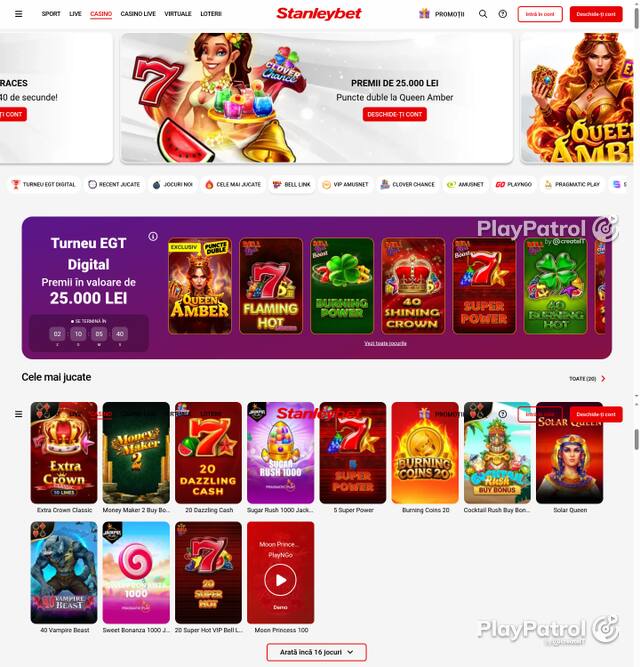 Capture of the front page of Stanleybet (stanleybet.ro) on 5 October 2026