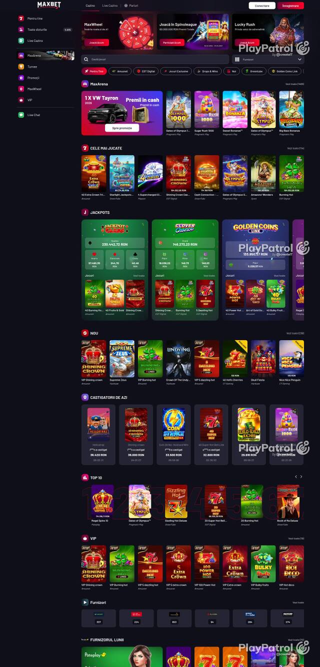 Homepage capture of Maxbet recorded during the scan