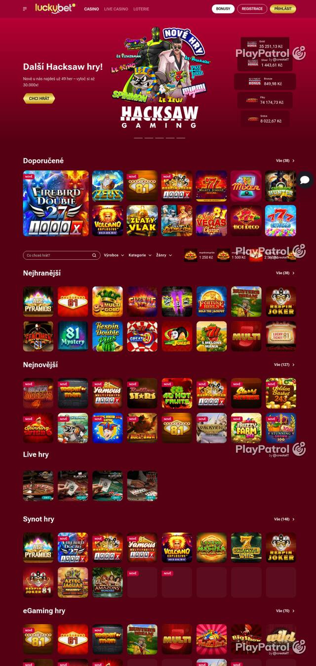 Homepage capture of LuckyBet recorded during the scan