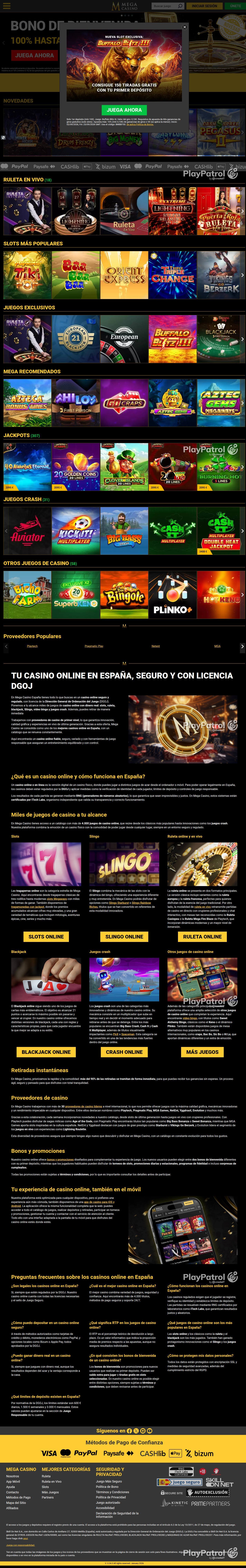 Full capture of Mega Casinos recorded during the scan