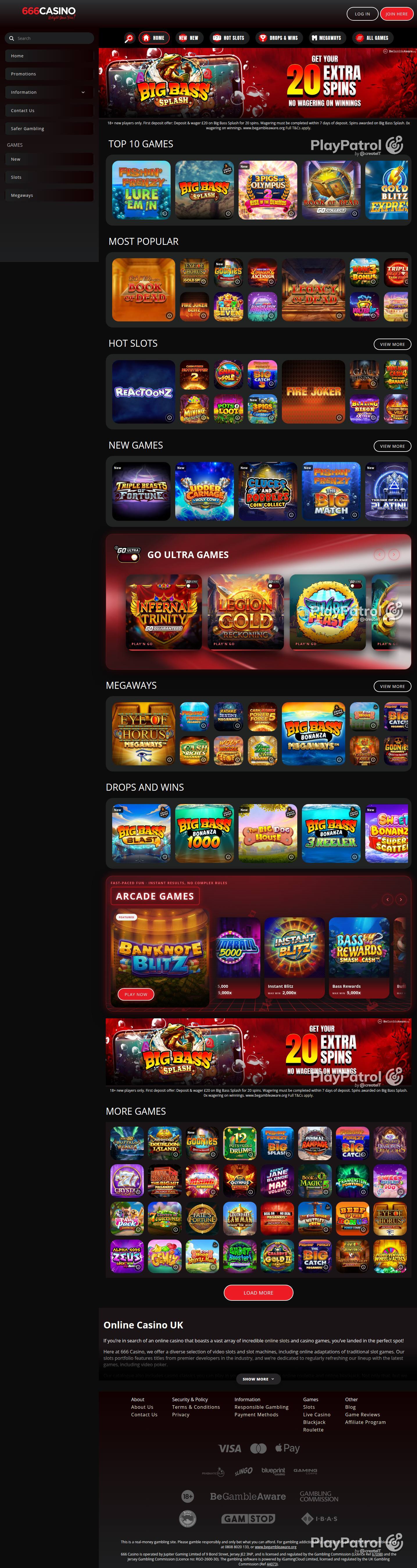 Full capture of 666 Casino recorded during the scan