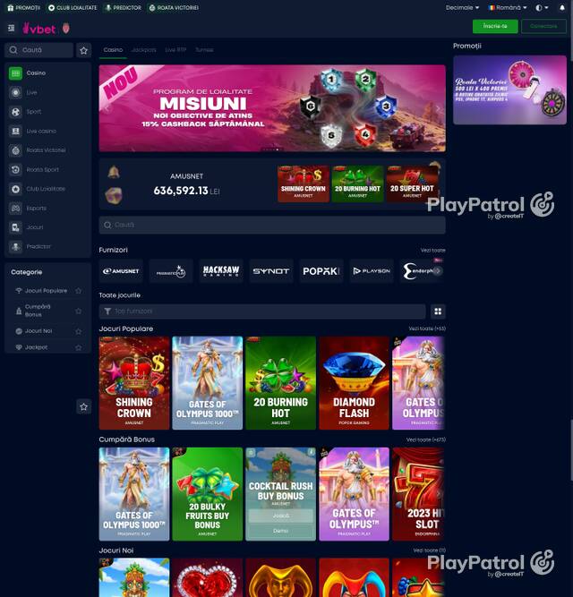 Capture of the front page of VictoryBet (victorybet.ro) on 5 October 2026