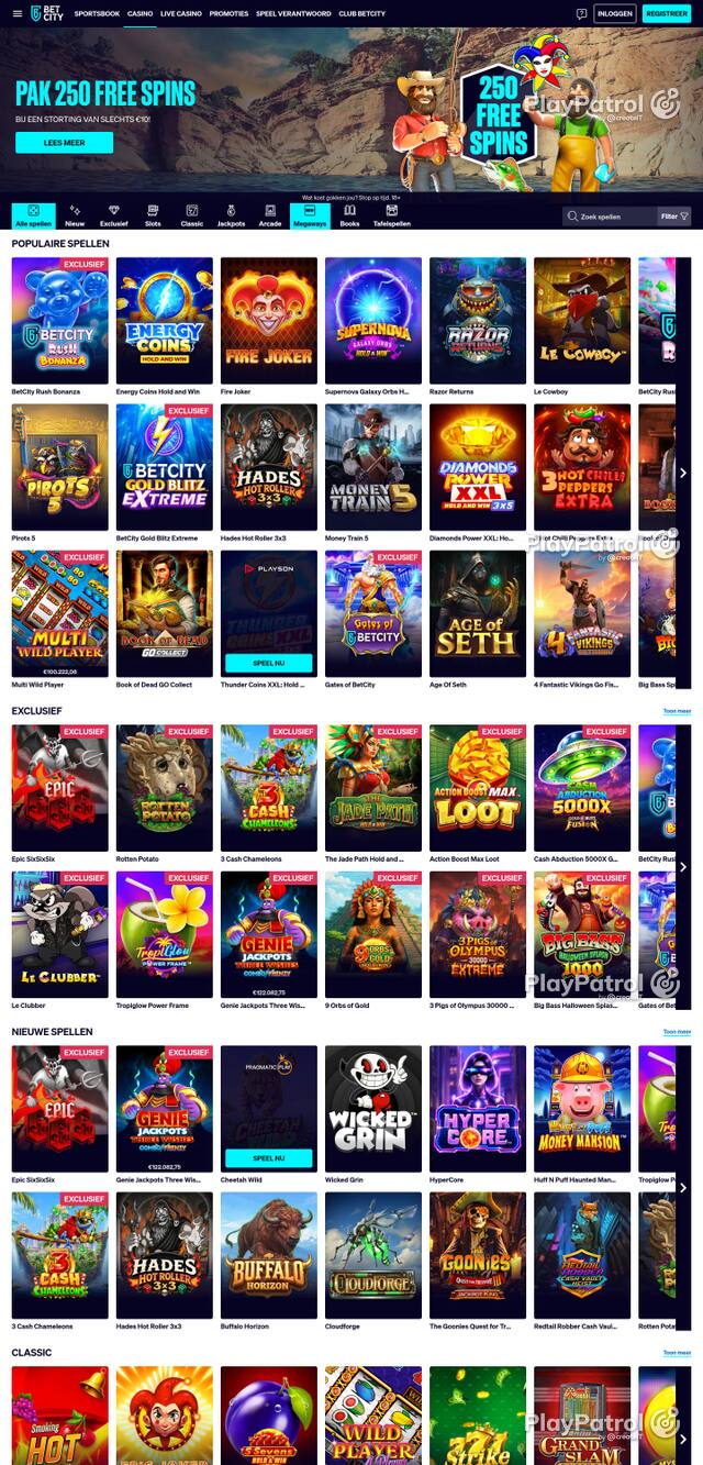 Capture of the front page of BetCity (betcity.nl) on 11 October 2026